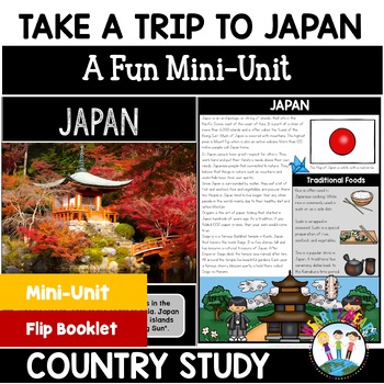 Preview of All About Japan Activities Mini-Unit Worksheets & Flipbook | Country Study