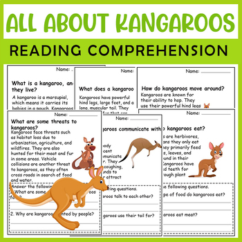 Preview of All About Kangaroos| Kangaroos Life Cycle | Science Reading Comprehensions