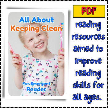 Preview of All About Keeping Clean- Early Emergent Reader eBook & PDF Printable Reading