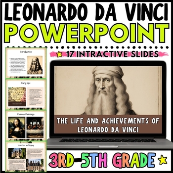 Preview of All About Leonardo da Vinci Interactive PowerPoint Lesson for 3rd 4th 5th Grade