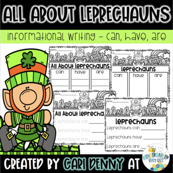 Preview of All About Leprechauns (can, have, are) | Spring Informational Writing Pages
