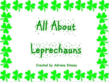 Preview of All About Leprechauns for Kindergarten + Pot of Gold Craft