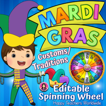 All About MARDI GRAS and Editable Spinning Wheel Powerpoint | TPT