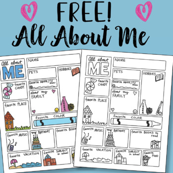 Preview of All About ME FREEBIE by Science & Math Doodles