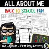 All About ME | Time Capsule Activity | Back to School | Fi