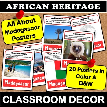 Preview of All About Madagascar Posters | African Heritage Classroom Decor Black History