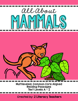 Preview of All About Mammals: CCSS Aligned Leveled Reading Passages and Activities
