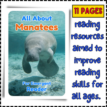 Preview of All About Manatees - Early Emergent Reader eBook & PDF Printable Reading