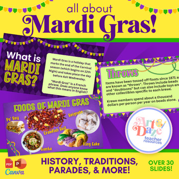 Preview of All About Mardi Gras Presentation | History, Cultural Traditions, Parades