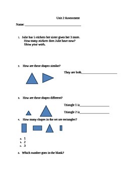 Preview of All About Math Assessment