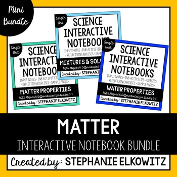 Preview of Matter Interactive Notebook Mini Bundle | Editable Notes