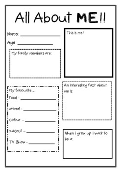 All About Me! by Mrs Ring-a-ding-ding | TPT