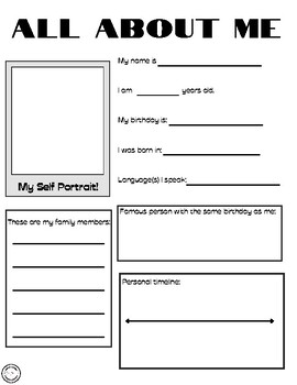 All About Me by Miss Brown's Printable Worksheets | TPT