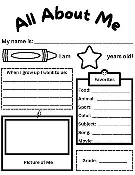 All About Me by Poindexter Products | TPT