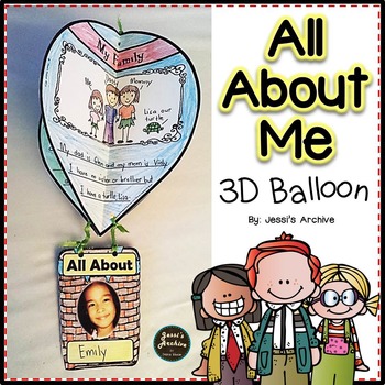 Preview of ALL ABOUT ME 3D BALLOON CRAFT | A BACK TO SCHOOL ACTIVITY