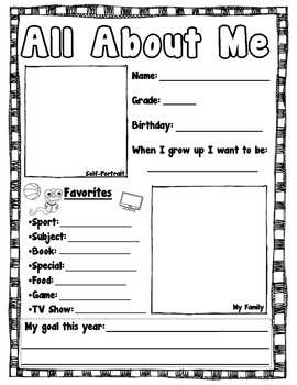 All About Me by Allie's Awesome Activities | Teachers Pay Teachers