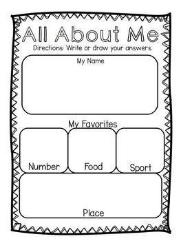All About Me (1st and 2nd Grade)-Back to School-Getting to Know You