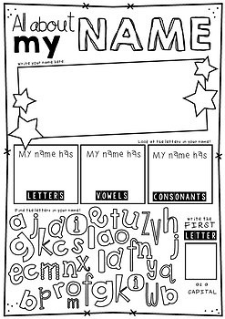 all about me my name worksheet activity by from the pond tpt