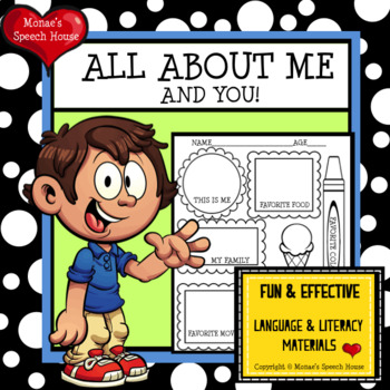 Preview of All About Me Back to School Early Reader Speech Therapy Social Skills PreK