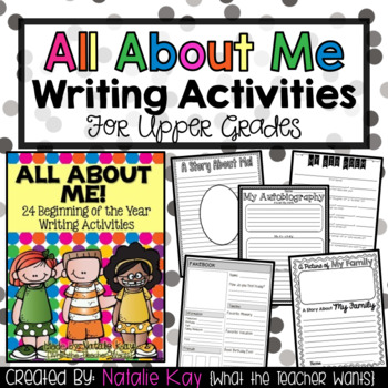 Preview of All About Me - 24 Back to School Writing Activities for Upper Grades