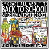 Superhero Back to School Activities 2nd Grade All About Me