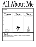 All About Me (3-2-1 First Day of School Activity)