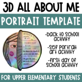 All About Me | 3D Portrait Template | Back to School Art Activity