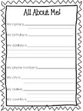 6-All About Me Printable Worksheets. Preschool-5th Grade Writing