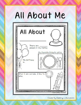 All About Me by Building a Foundation | TPT