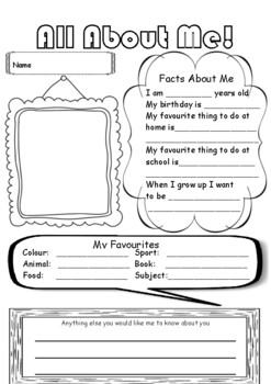 All About Me by Teachitwithkindness | TPT