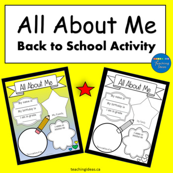 All About Me by Hands On Teaching Ideas | TPT