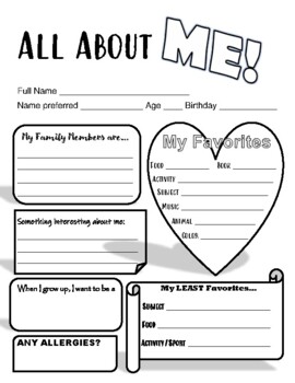 All About Me by Tracie Penny | TPT