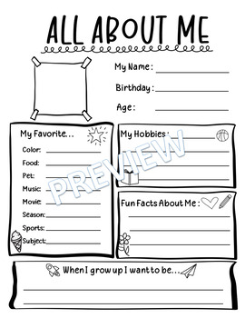 All About Me by Mia Little Learners | TPT
