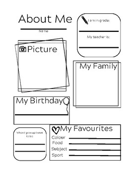 All About Me by Teach Me Too | TPT