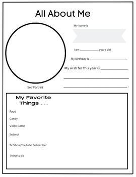 All About Me by Miss Dunners Third Grade Essentials | TPT