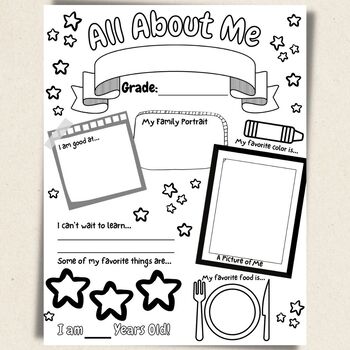 all about me poster template