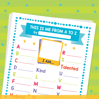 Preview of All About Me A to Z Getting To Know You Activities, ABC Acrostic Poem Template