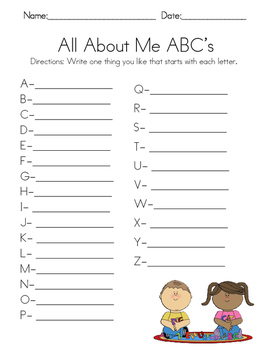 All About Me Flip Book – ABC's of Literacy