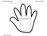 All About Me- ASL worksheet