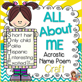 All About Me Acrostic Poem Poster