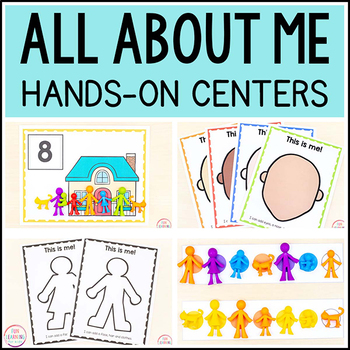 Preview of All About Me Activities for Centers - All About Me Book - Writing, Math, Art