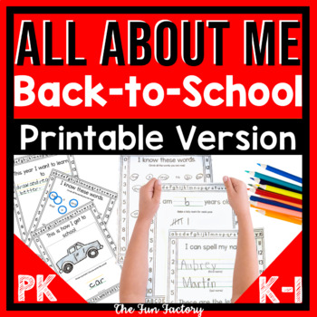 Preview of All About Me Activities - No Prep Back To School Worksheets | Digital Available