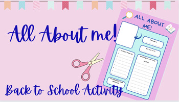 Preview of All About Me Activity