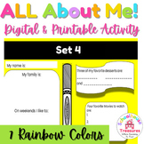 All About Me Activity Back To School Elementary #4