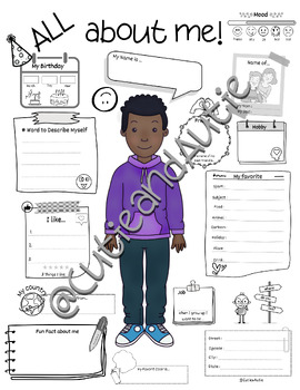 Preview of All About Me Activity | Back to School | Personalized Learning Activity