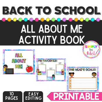 All About Me Activity | Back to School l Print and Go by Simply By MEL