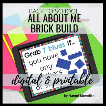 Preview of All About Me Activity Brick Build  | Digital & Printable