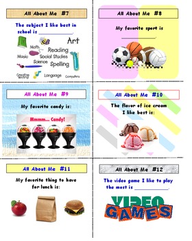 Preview of All About Me Activity Cards AND Lesson Plan