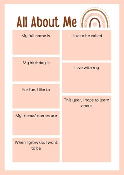 All About Me Activity/ Digital & Printable by Haris Imran | TPT