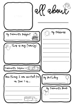 All About Me Activity - Getting to know you by teachingwjuliet | TPT